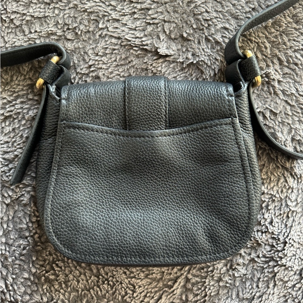 MICHAEL KORS Large Maxine Black Pebbled Leather Saddle Bag - Picture 10 of 12